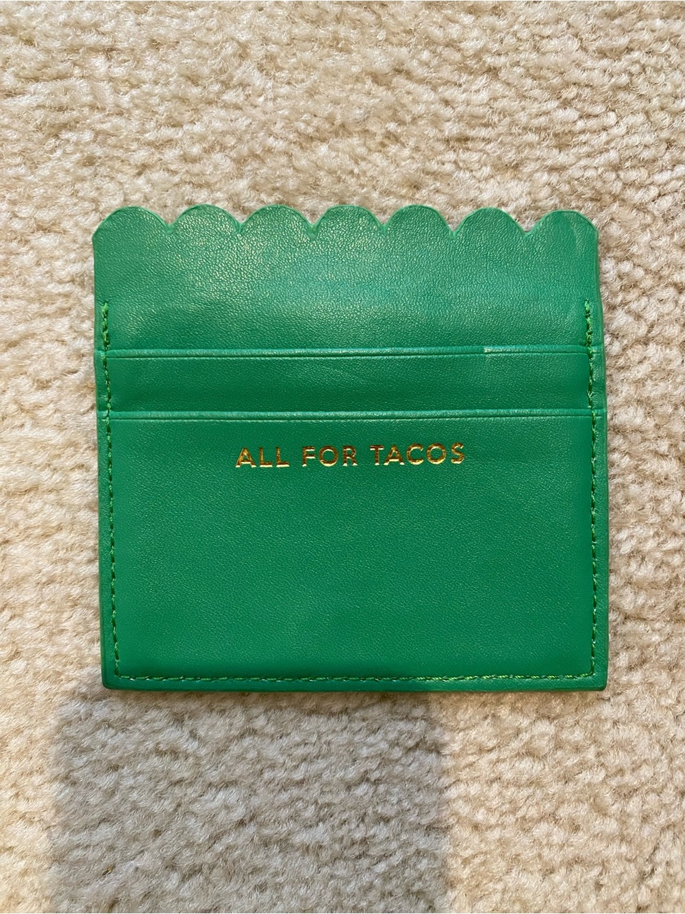 Packed Party Green 'All For Tacos' Scallop Card Holder
